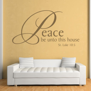 ... Peace Be Unto This House Quote Wall Stickers Wall Art Decal Transfers