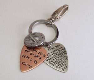 Love Quotes Guitar Pick Key Chain