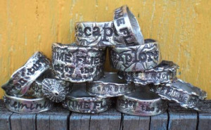 Pair of His and Hers Personalized Custom Rings, Inspirational Quote