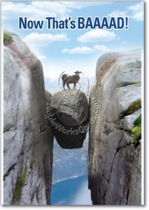 Mountain Goat Baaaad Luck Bd Fun Pic Birthday Card Nobleworks