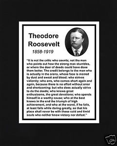 Theodore-Teddy-Roosevelt-daring-greatly-Quote-Black-Large-Matted-Photo ...