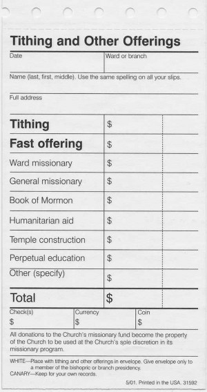 Tithes and offerings