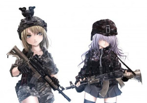 anime, guns, military, girls, Anime, guns, girls, military, girls ...