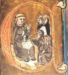 Duns Scotus teaching before Franciscans and Dominicans