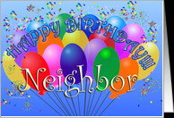 Happy Birthday Neighbor Cheerful Colorful Party Balloon birthday bunch ...