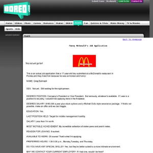 Funny Photos - Funny McDonalds Job Application - StumbleUpon