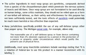 Snopes quotes sources advising NOT to use wasp spray against humans...