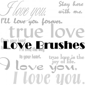 Love Text Brushes Flina Stock