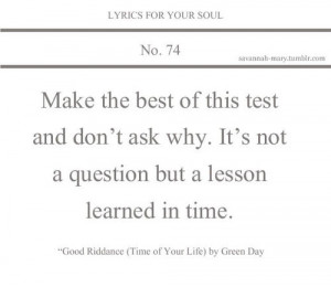 quotes lyrics good riddance time of your life green day lyrics for ...