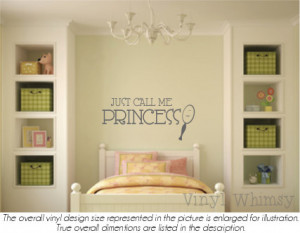 Vinyl Wall Art - Quote - Just Call Me Princess With Looking Glass ...