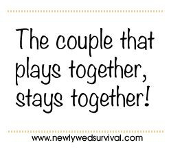 The couple that plays together, stays together.
