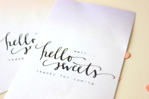 hello sweets // printable calligraphy favor tags