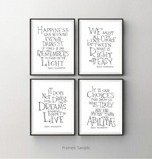 Dumbledore Quotes Right And Easy Albus dumbledore quote print