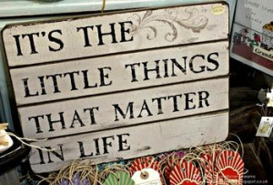It's the little things in life that really matter. Agree or Disagree?