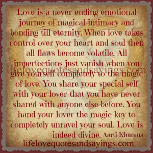 Love Is A Never Ending Emotional Journey A Emotional Quote About Love