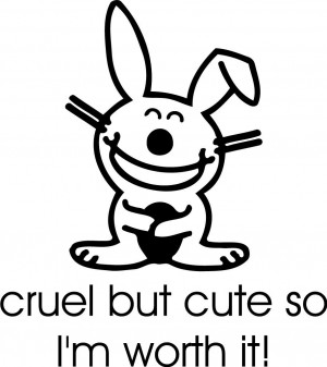 Cruel But Cute Funny Bunny Decor vinyl wall decal quote sticker ...