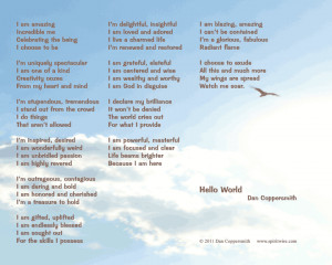 hello world self esteem poem inspirational quotes for teens self