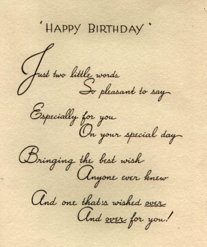 Happy Birthday card: Inside