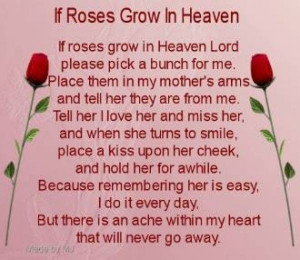 Mothers Day Poem For My Mom Who Passed Away My Mother Passed Away On ...