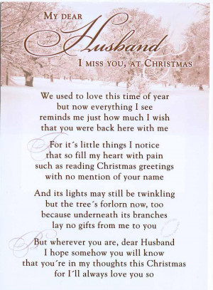 My Dear Husband I Miss You, At Christmas We Need To Love This Time Of ...