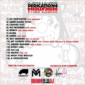 Lil Wayne's Dedication 4 Tracklist & Download Link
