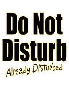Do not disturb, already disturbed