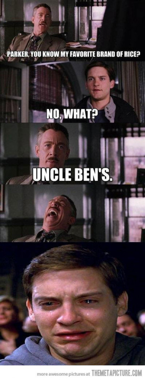 Funny photos funny Spiderman Peter Parker Uncle Ben