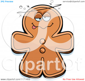Cartoon of a Drunk Gingerbread Man Mascot - Royalty Free Vector ...