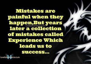 ... collection of mistakes called Experience Which leads us to success