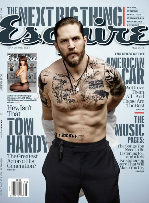 Tom Hardy in the May 2014 issue of GQ Magazine.