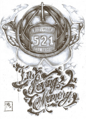 Firefighter memorial tattoo de by Nehemya
