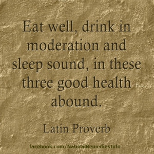 Eat well, drink in moderation and sleep sound, in these three good ...