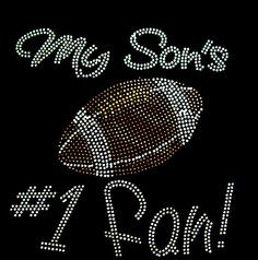 My son's number 1 fan football rhinestone for by loveforbling, $5.49