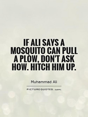 ... mosquito can pull a plow, don't ask how. Hitch him up Picture Quote #1