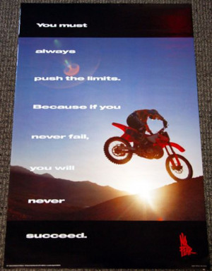 Classic No Fear Dirt Bike Motocross PUSH THE LIMITS Motivational ...