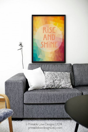 Rise And Shine || rise and shine print, morning quote, geometric art ...