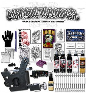 Gangsta Tattoo Kit Everything Start Machine Power Supply Ink Set