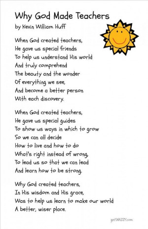 Free Printable} Simple Teacher Gift – Why God Made Teachers Poem ...