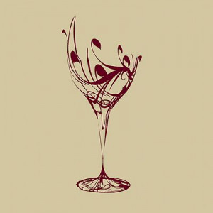 Elegant Wine Glass Wall Sticker / Art Design / Kitchen Decal Transfer ...
