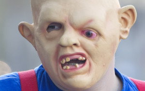 ... Sloth mask from the 1985 movie The Goonies in San Diego. Copyright