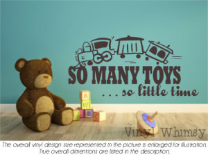 Vinyl Wall Art - So Many Toys... So Little Time with Train - MVDCT047