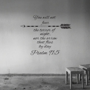 ... 91:5 Quote Bible Verse Wall Decal Arrows Fashion Bedroom Dorm AN469