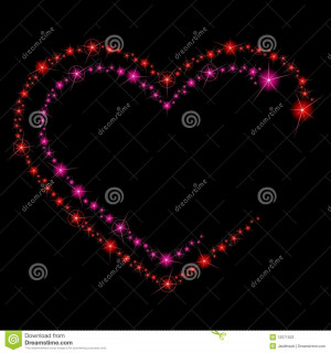 Background with two heart-shaped lines of glittering lights. Graphics ...