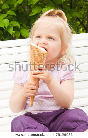 Funny Baby Eating Ice Cream