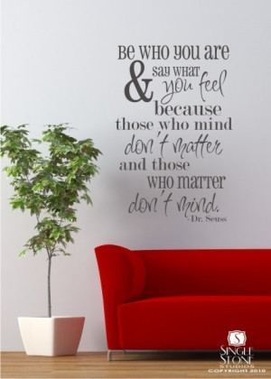 Dr. Seuss Wall Decal Quote Be Who You Are - Vinyl Sticker Art | eBay