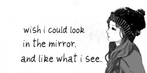 girl, look, mirror, quote, see, text, wish