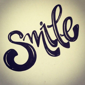 Smile hand lettering