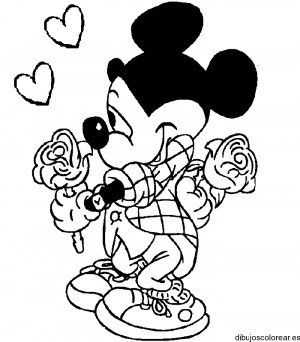 Dibujo de Mickey Mouse enamorado