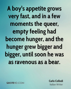 boy's appetite grows very fast, and in a few moments the queer ...