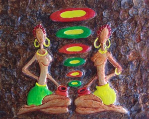 soul sisters african art metal painting by injet e african